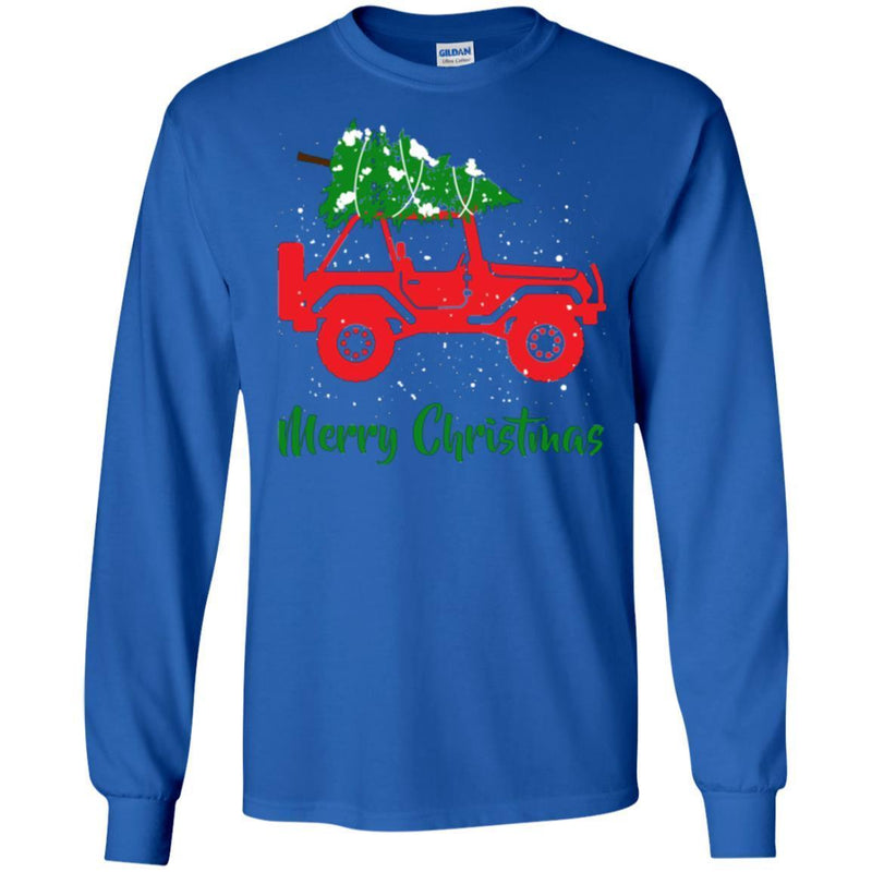 Jeep T Shirt Merry Christmas Jeep Carring Christmas Tree Funny Gifts Jeepers Shirts CustomCat