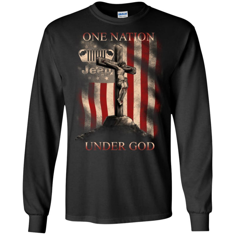 Jeep T Shirt One Nation Under God Funny Gifts Jeepers Shirts CustomCat