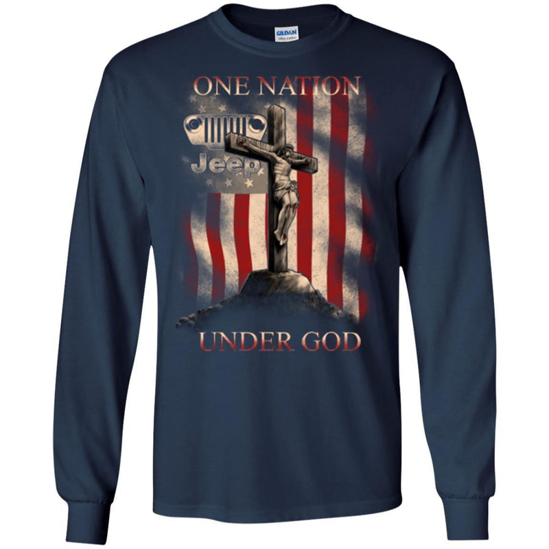 Jeep T Shirt One Nation Under God Funny Gifts Jeepers Shirts CustomCat