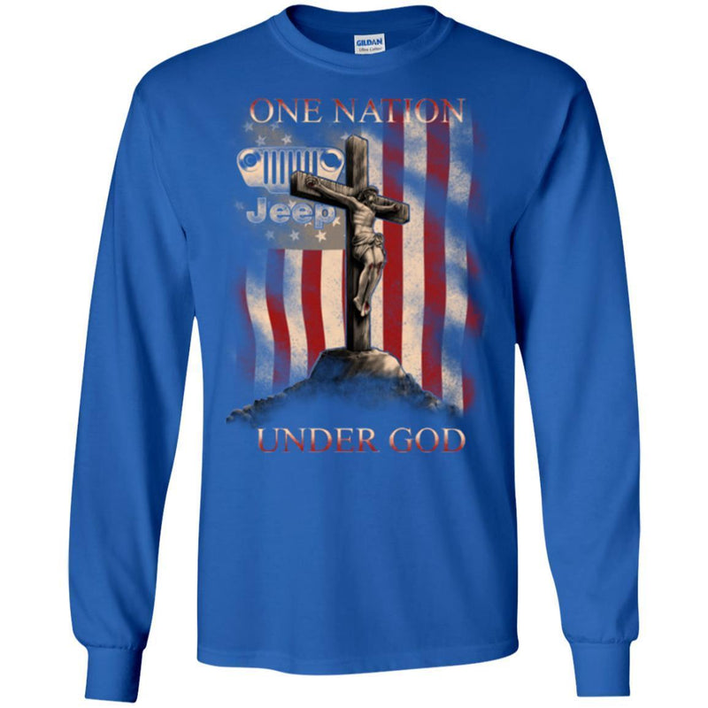 Jeep T Shirt One Nation Under God Funny Gifts Jeepers Shirts CustomCat