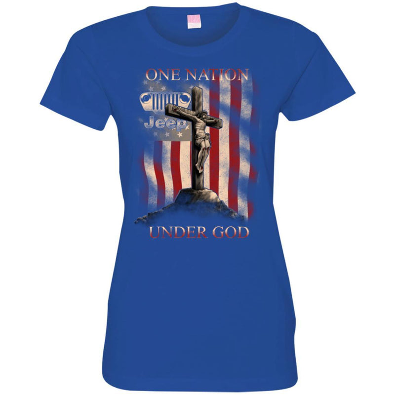 Jeep T Shirt One Nation Under God Funny Gifts Jeepers Shirts CustomCat