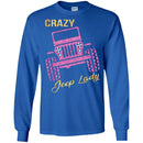 Jeep T-Shirt Shop Crazy Jeep Lady Hot Pink Tees For Jeep Lovers Tee Shirt CustomCat
