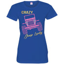 Jeep T-Shirt Shop Crazy Jeep Lady Hot Pink Tees For Jeep Lovers Tee Shirt CustomCat