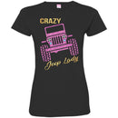 Jeep T-Shirt Shop Crazy Jeep Lady Hot Pink Tees For Jeep Lovers Tee Shirt CustomCat