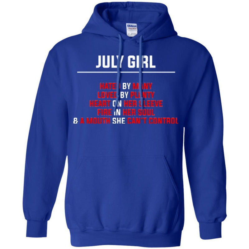 July Girl Hated By Many Loved By Plenty Heart On Her Sleeve Fire In Her Soul Shirts CustomCat