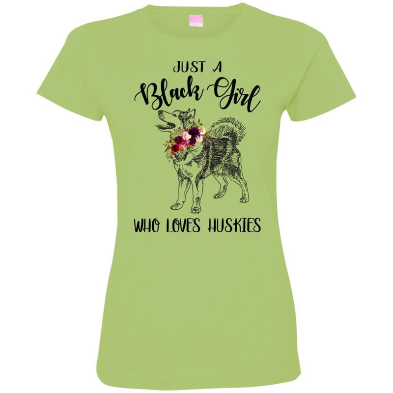 Just A Black Girl Who Loves Huskies T-shirts CustomCat