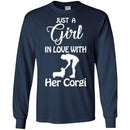Just A Girl In Love With Her Corgi Funny Gift Lover Dog Tee Shirt CustomCat