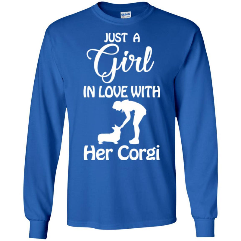 Just A Girl In Love With Her Corgi Funny Gift Lover Dog Tee Shirt CustomCat