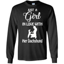 Just A Girl In Love With Her Dachshund Funny Gift Lover Dog Tee Shirt CustomCat