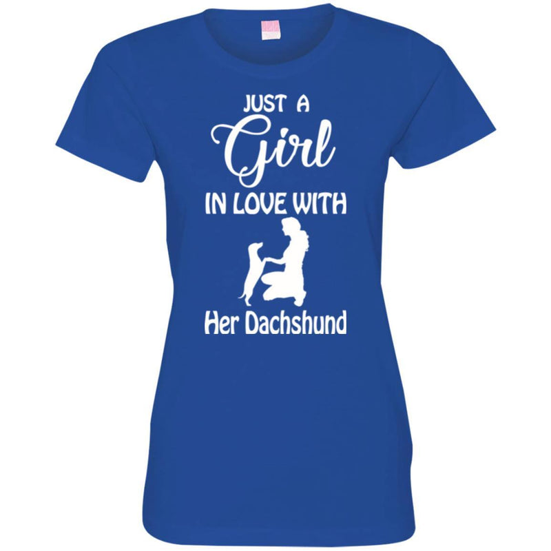 Just A Girl In Love With Her Dachshund Funny Gift Lover Dog Tee Shirt CustomCat