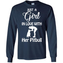 Just A Girl In Love With Her Pitbull Funny Gift Lover Dog Tee Shirt CustomCat