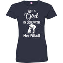 Just A Girl In Love With Her Pitbull Funny Gift Lover Dog Tee Shirt CustomCat