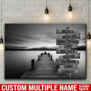 Lake Dock Multi Names Premium Canvas Crossroads Personalized Canvas Wall Art Black And White, Family Street Sign Family Name Art Canvas For Home Family - CANLA75 - CustomCat