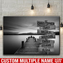 Lake Dock Multi Names Premium Canvas Crossroads Personalized Canvas Wall Art Black And White, Family Street Sign Family Name Art Canvas For Home Family - CANLA75 - CustomCat