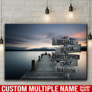 Lake Dock Multi Names Premium Canvas Crossroads Personalized Canvas Wall Art - Family Street Sign Family Name Art Canvas For Home Decor Custom Canvas Family - CANLA75 - CustomCat