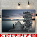 Lake Dock Multi Names Premium Canvas Crossroads Personalized Canvas Wall Art - Family Street Sign Family Name Art Canvas For Home Decor Custom Canvas Family - CANLA75 - CustomCat