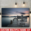 Lake Dock Multi Names Premium Canvas Crossroads Personalized Canvas Wall Art - Family Street Sign Family Name Art Canvas For Home Decor Custom Canvas Family - CANLA75 - CustomCat