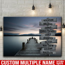 Lake Dock Multi Names Premium Canvas Crossroads Personalized Canvas Wall Art - Family Street Sign Family Name Art Canvas For Home Decor Custom Canvas Family - CANLA75 - CustomCat