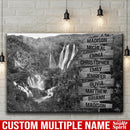Lakes Waterfalls Multi Names Premium Canvas Crossroads Personalized Canvas Wall Art Black And White, Family Street Sign Family Name Art Family - CANLA75 - CustomCat