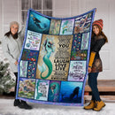 Laugh Love Live Believe In Yourself And Remember To Be Awesome Mermaid Fleece Blanket interestprint