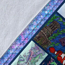 Laugh Love Live Believe In Yourself And Remember To Be Awesome Mermaid Fleece Blanket interestprint