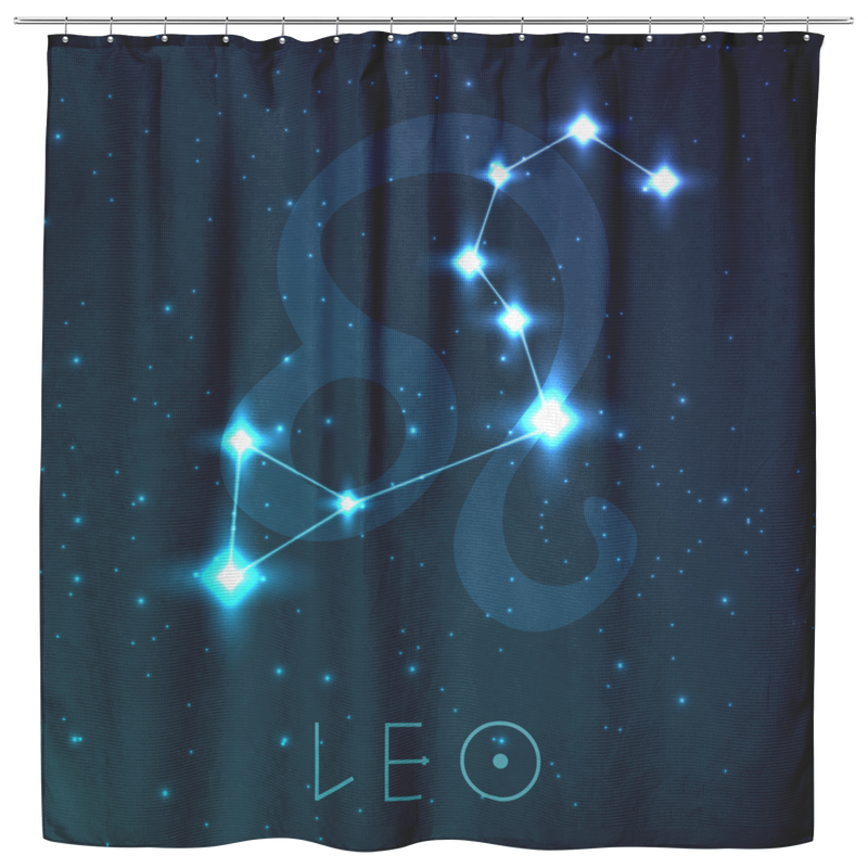Leo Shower Curtains Leo Zodiac Sign Astrology Shower Curtains Spiritual Horoscope Constellations Stars For Bathroom Decor