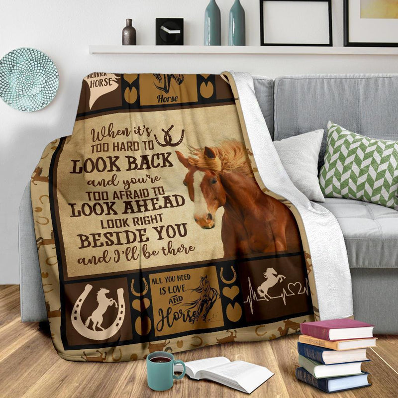 Look Right Beside You And I'll Be There Horse Fleece Blanket interestprint