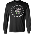 Lucky Girl- Cat Funny Gifts Patrick's Day Irish T-Shirt