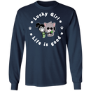 Lucky Girl- Cat Funny Gifts Patrick's Day Irish T-Shirt