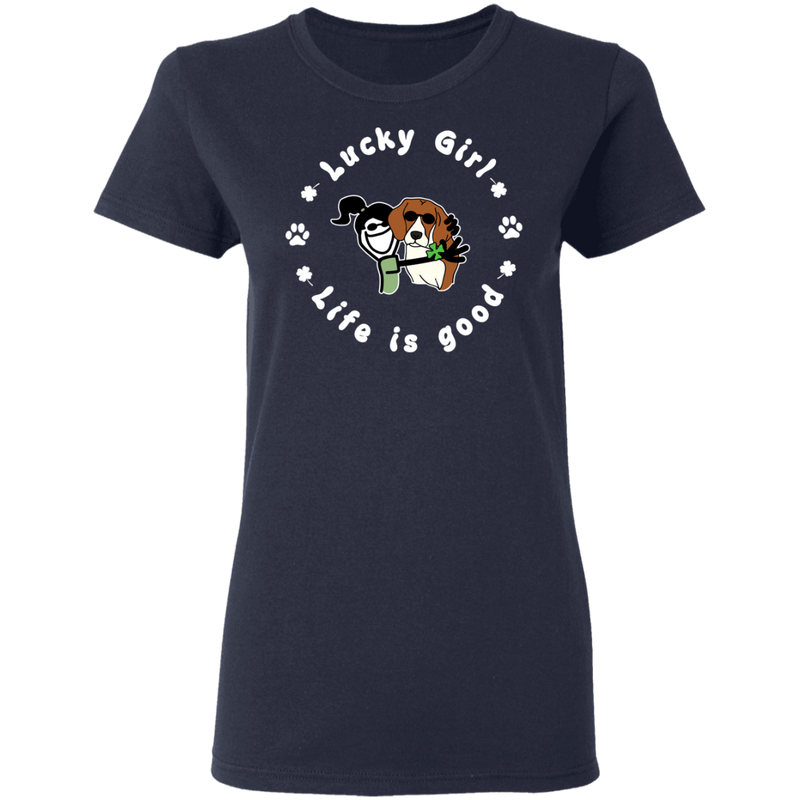 Lucky Girl- Dog Funny Gifts Patrick's Day Irish T-Shirt