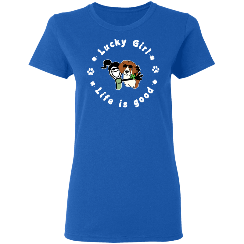 Lucky Girl- Dog Funny Gifts Patrick's Day Irish T-Shirt