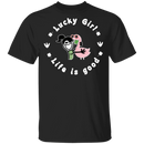 Lucky Girl- Flamingo Funny Gifts Patrick's Day Irish T-Shirt