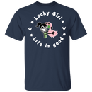Lucky Girl- Flamingo Funny Gifts Patrick's Day Irish T-Shirt