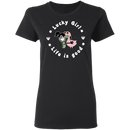 Lucky Girl- Flamingo Funny Gifts Patrick's Day Irish T-Shirt