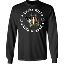 Lucky Girl- Horse Funny Gifts Patrick's Day Irish T-Shirt