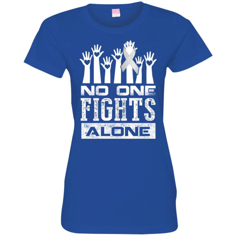 Lung Cancer Awareness T Shirt No One Fights Alone Shirts CustomCat