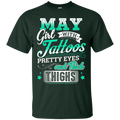 May girl with tattoos pretty eyes and thick things T-shirts CustomCat