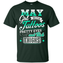 May girl with tattoos pretty eyes and thick things T-shirts CustomCat