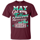 May girl with tattoos pretty eyes and thick things T-shirts CustomCat