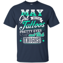May girl with tattoos pretty eyes and thick things T-shirts CustomCat