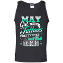 May girl with tattoos pretty eyes and thick things T-shirts CustomCat