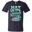 May girl with tattoos pretty eyes and thick things T-shirts CustomCat