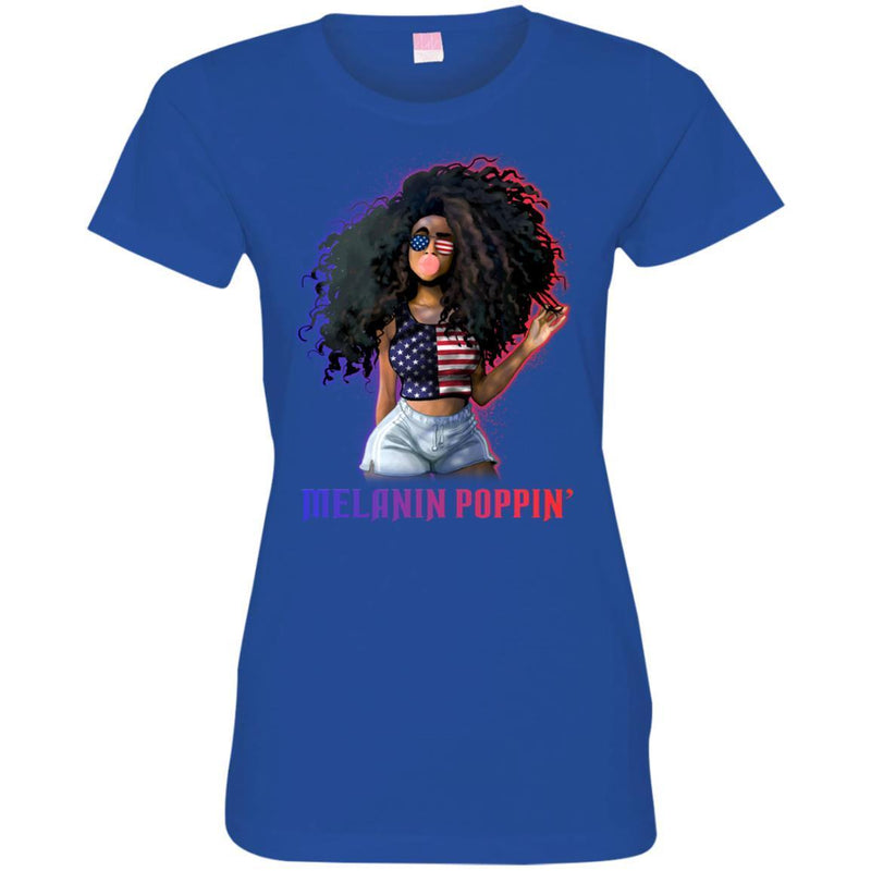 Melanin Popping Funny T-shirt for Black Girls Magic CustomCat