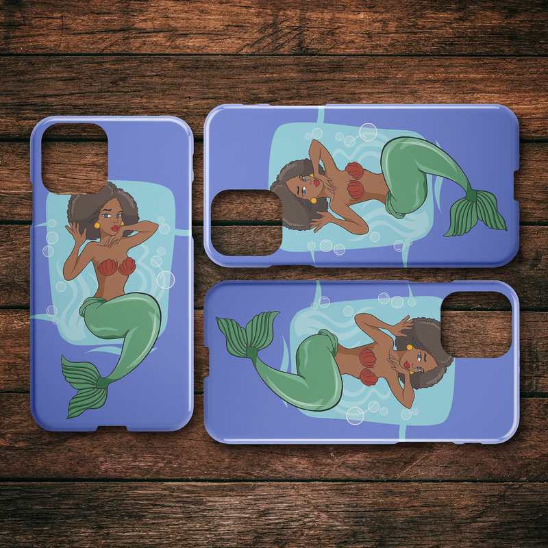 Mermaid African American Lady Mermaid iPhone Case teelaunch