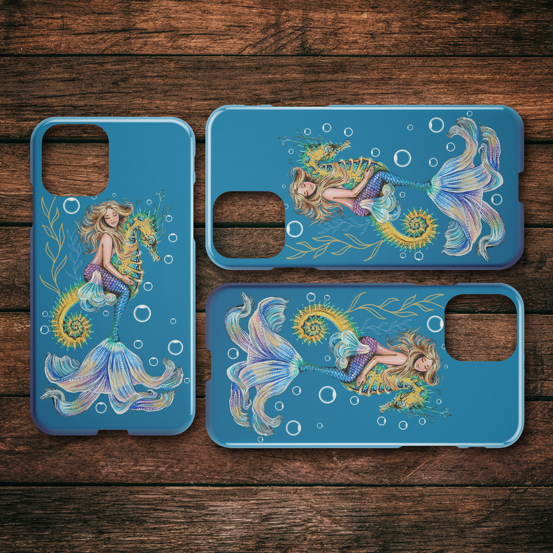 Mermaid And Seahorse Under Sea iPhone Case teelaunch