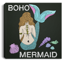 Mermaid Canvas - Boho Mermaid Canvas Wall Art Decor