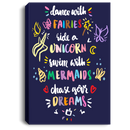 Mermaid Canvas - Dance With Fairies Swim With Mermaids Chase Your Dream Canvas Wall Art Decor