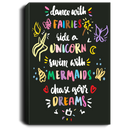 Mermaid Canvas - Dance With Fairies Swim With Mermaids Chase Your Dream Canvas Wall Art Decor