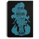 Mermaid Canvas - Mermaid She Dreams Of The Ocean Late At Night Canvas Wall Art Decor