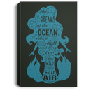 Mermaid Canvas - Mermaid She Dreams Of The Ocean Late At Night Canvas Wall Art Decor
